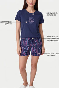 Sweet Dreams Graphic Printed Short Set - Iconic Navy — thumbnail 3